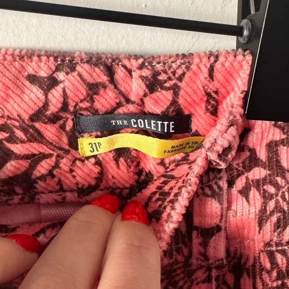 Anthropologie Colette Corduroy Printed Wide Leg Pants 31 Petite - Picture 4 of 6